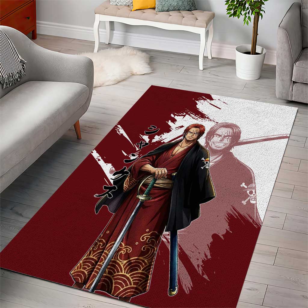 One Piece Shanks Red Hair Area Rug Japanese Anime Graphic
