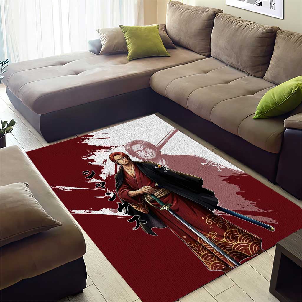 One Piece Shanks Red Hair Area Rug Japanese Anime Graphic