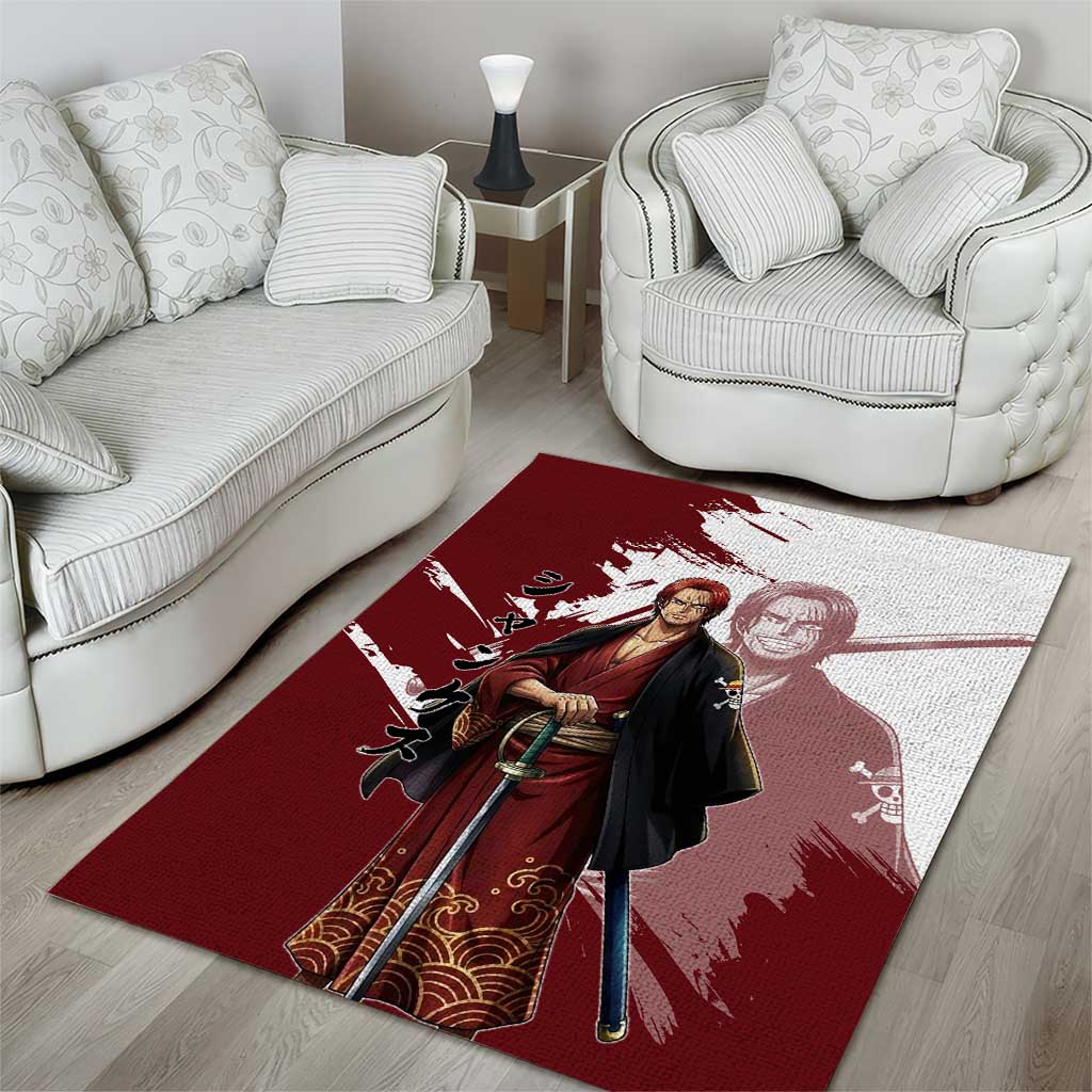One Piece Shanks Red Hair Area Rug Japanese Anime Graphic