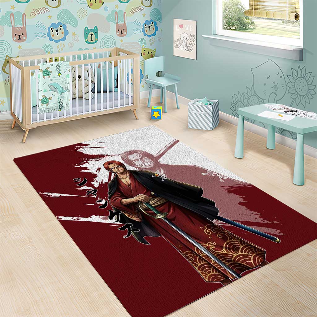 One Piece Shanks Red Hair Area Rug Japanese Anime Graphic