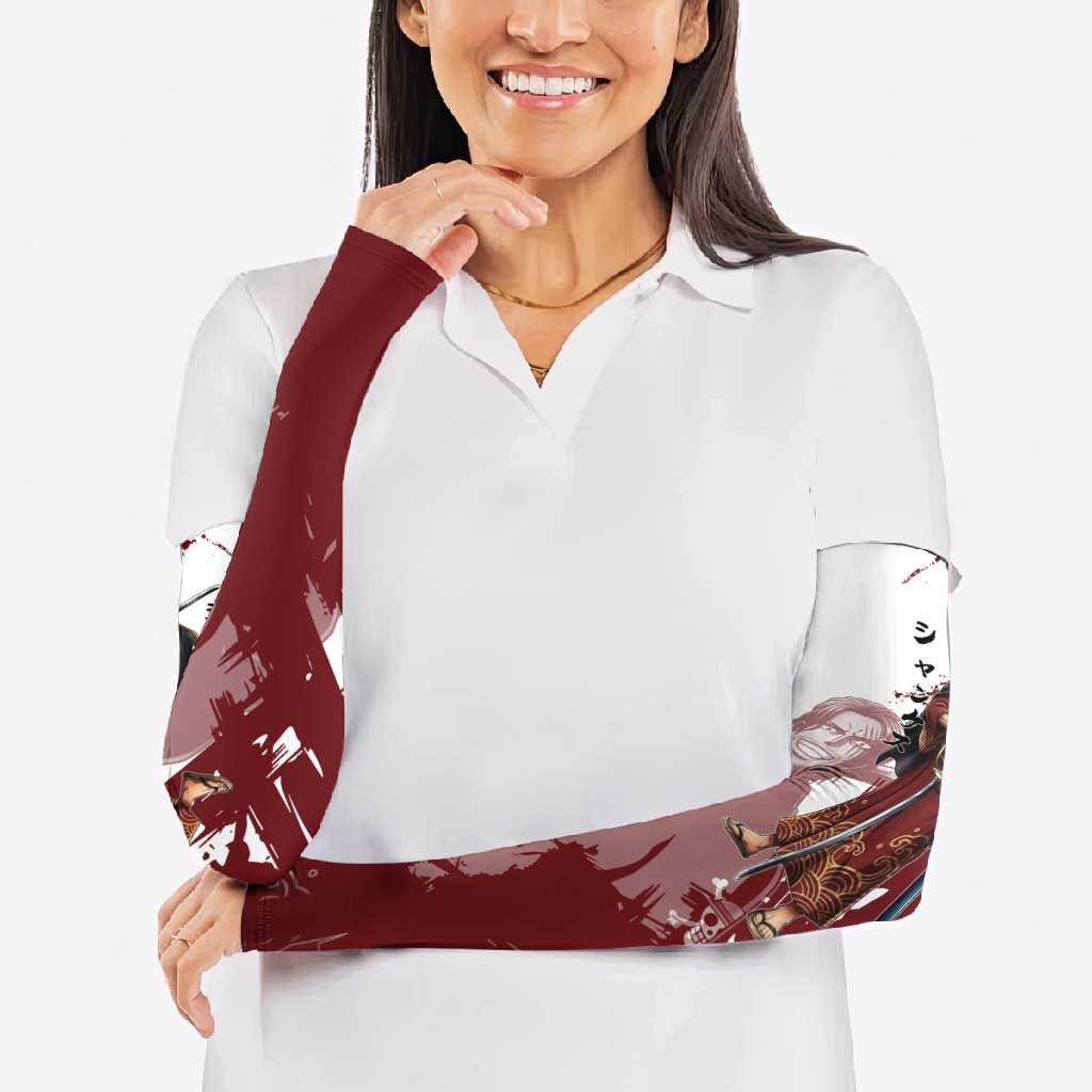 One Piece Shanks Red Hair Arm Sleeves Japanese Anime Graphic