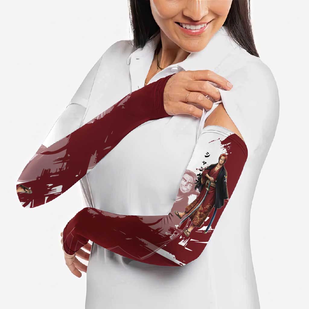 One Piece Shanks Red Hair Arm Sleeves Japanese Anime Graphic