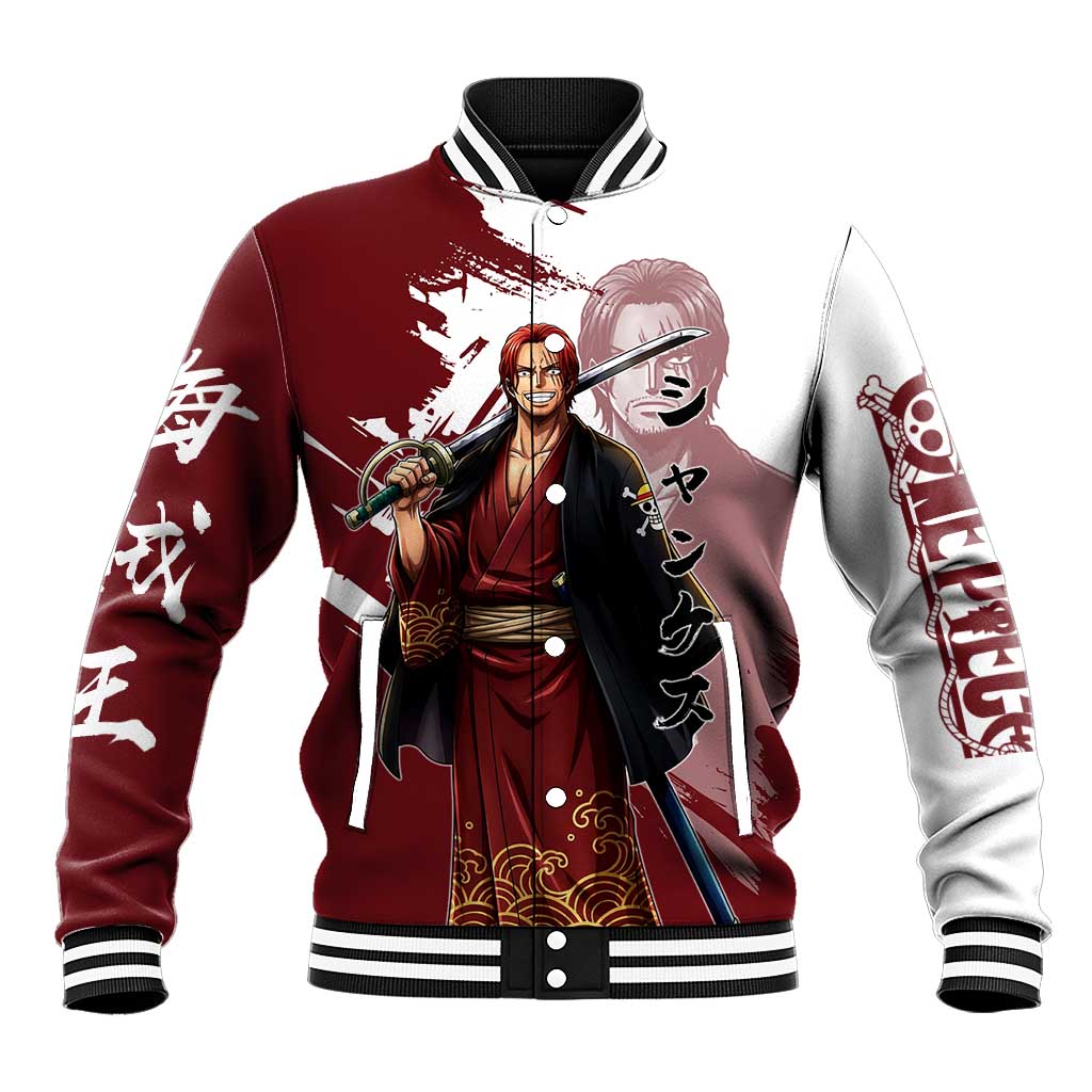 One Piece Shanks Red Hair Baseball Jacket Japanese Anime Graphic