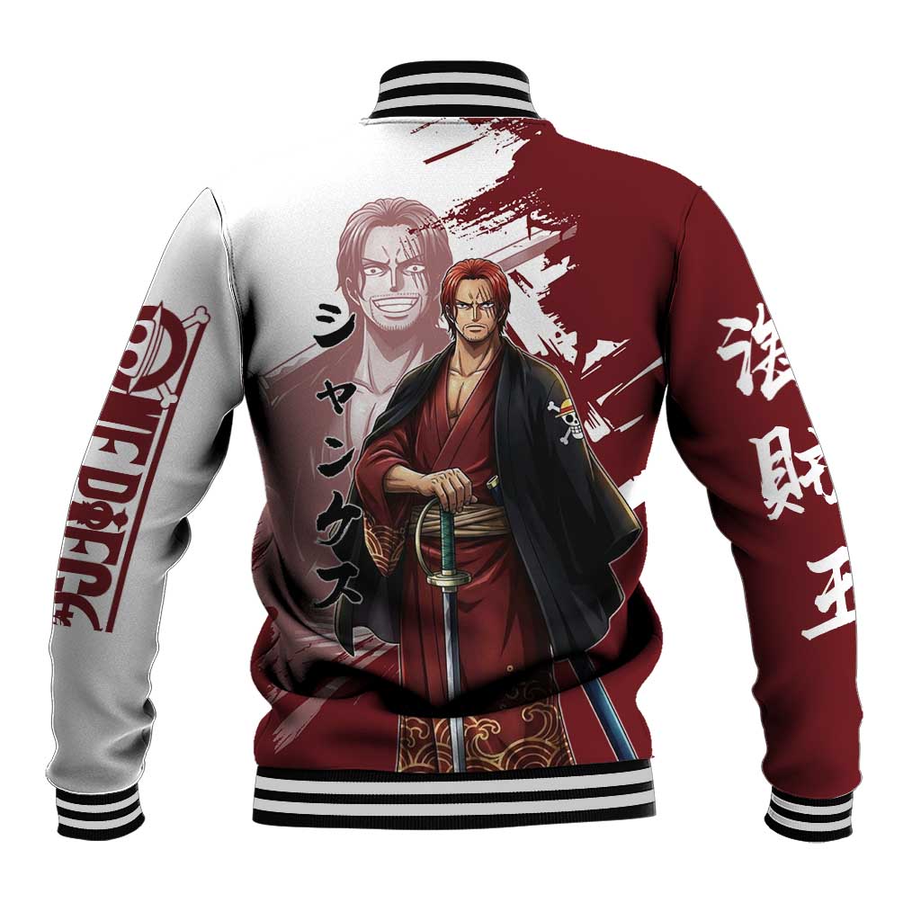 One Piece Shanks Red Hair Baseball Jacket Japanese Anime Graphic