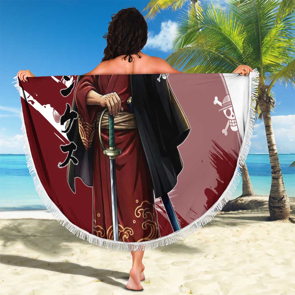 One Piece Shanks Red Hair Beach Blanket Japanese Anime Graphic