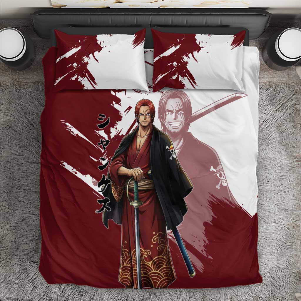 One Piece Shanks Red Hair Bedding Set Japanese Anime Graphic