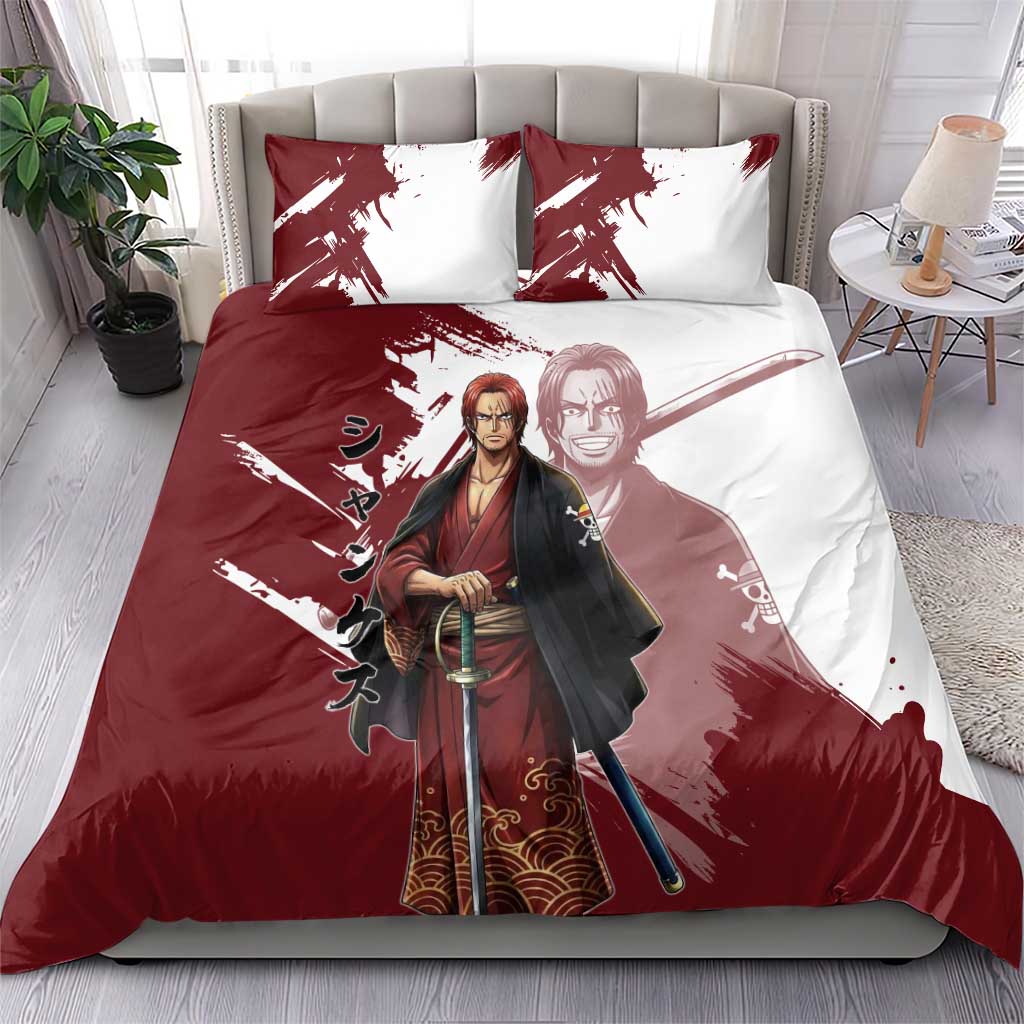 One Piece Shanks Red Hair Bedding Set Japanese Anime Graphic