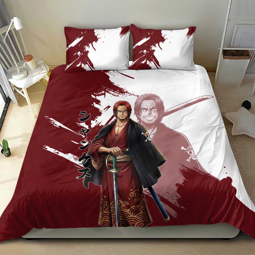 One Piece Shanks Red Hair Bedding Set Japanese Anime Graphic