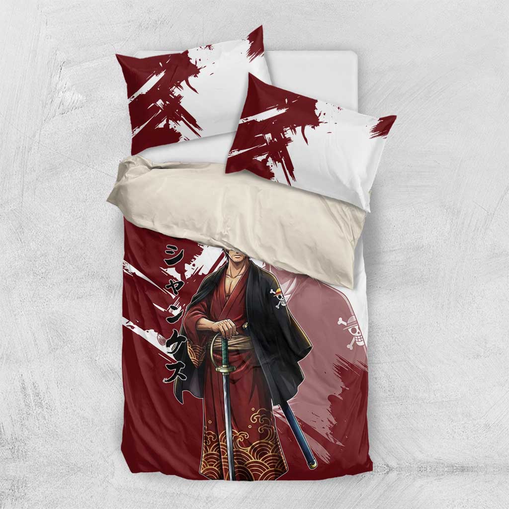 One Piece Shanks Red Hair Bedding Set Japanese Anime Graphic