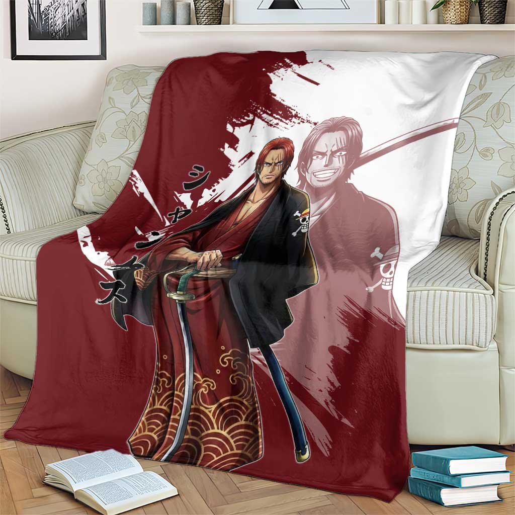One Piece Shanks Red Hair Blanket Japanese Anime Graphic