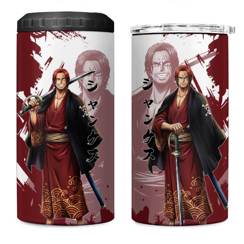 One Piece Shanks Red Hair 4 in 1 Can Cooler Tumbler Japanese Anime Graphic