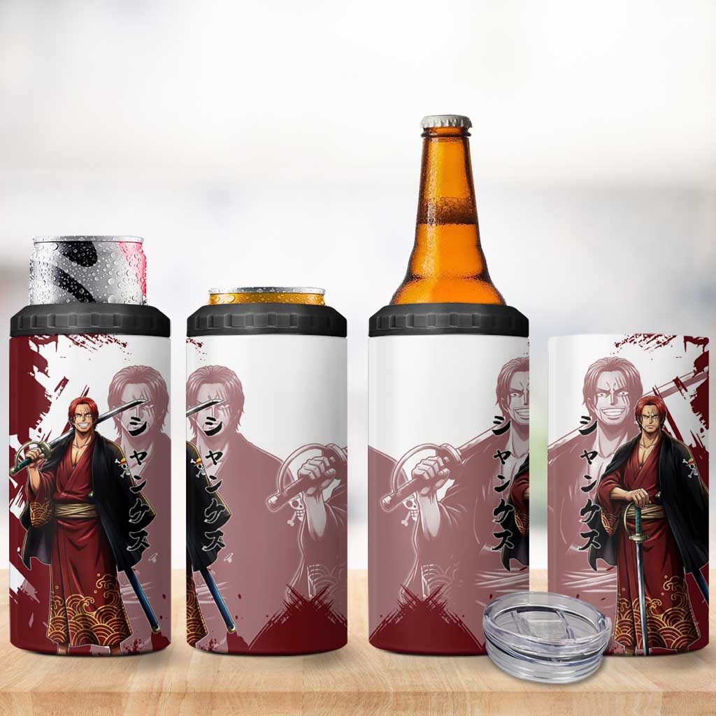One Piece Shanks Red Hair 4 in 1 Can Cooler Tumbler Japanese Anime Graphic