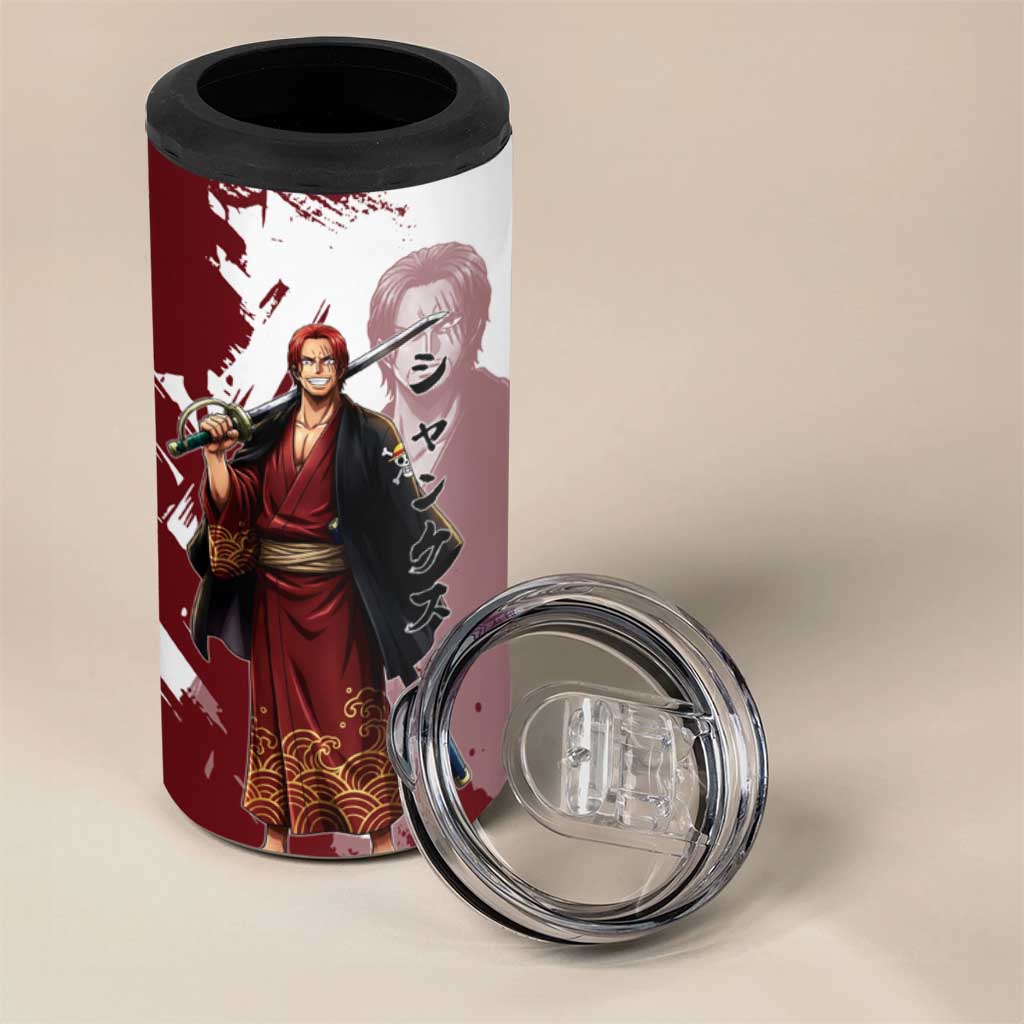 One Piece Shanks Red Hair 4 in 1 Can Cooler Tumbler Japanese Anime Graphic
