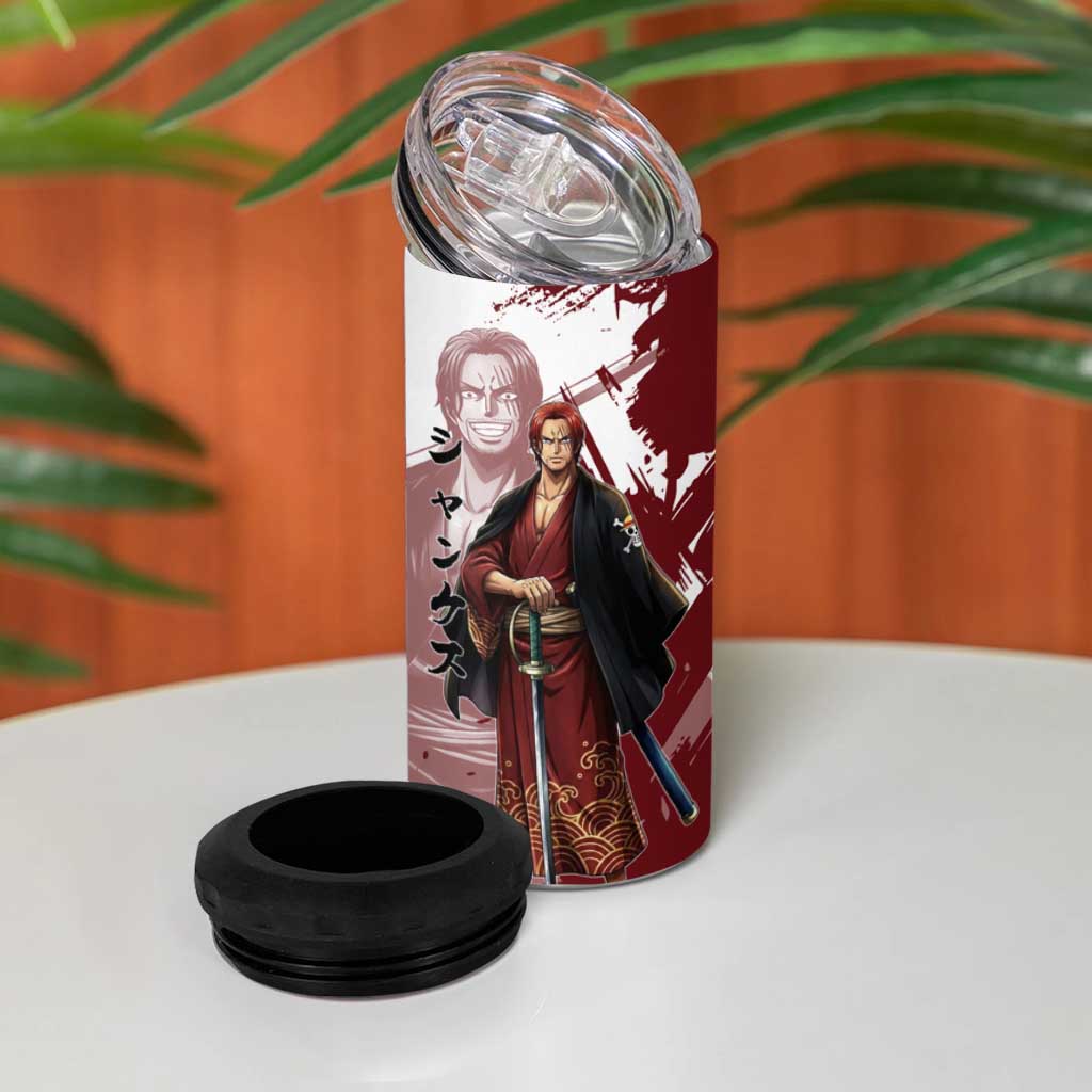 One Piece Shanks Red Hair 4 in 1 Can Cooler Tumbler Japanese Anime Graphic