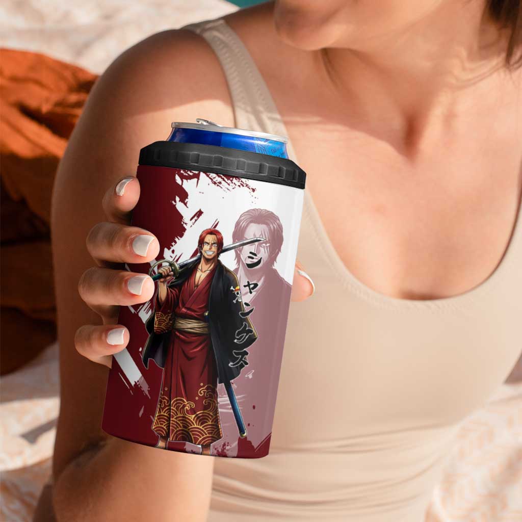 One Piece Shanks Red Hair 4 in 1 Can Cooler Tumbler Japanese Anime Graphic