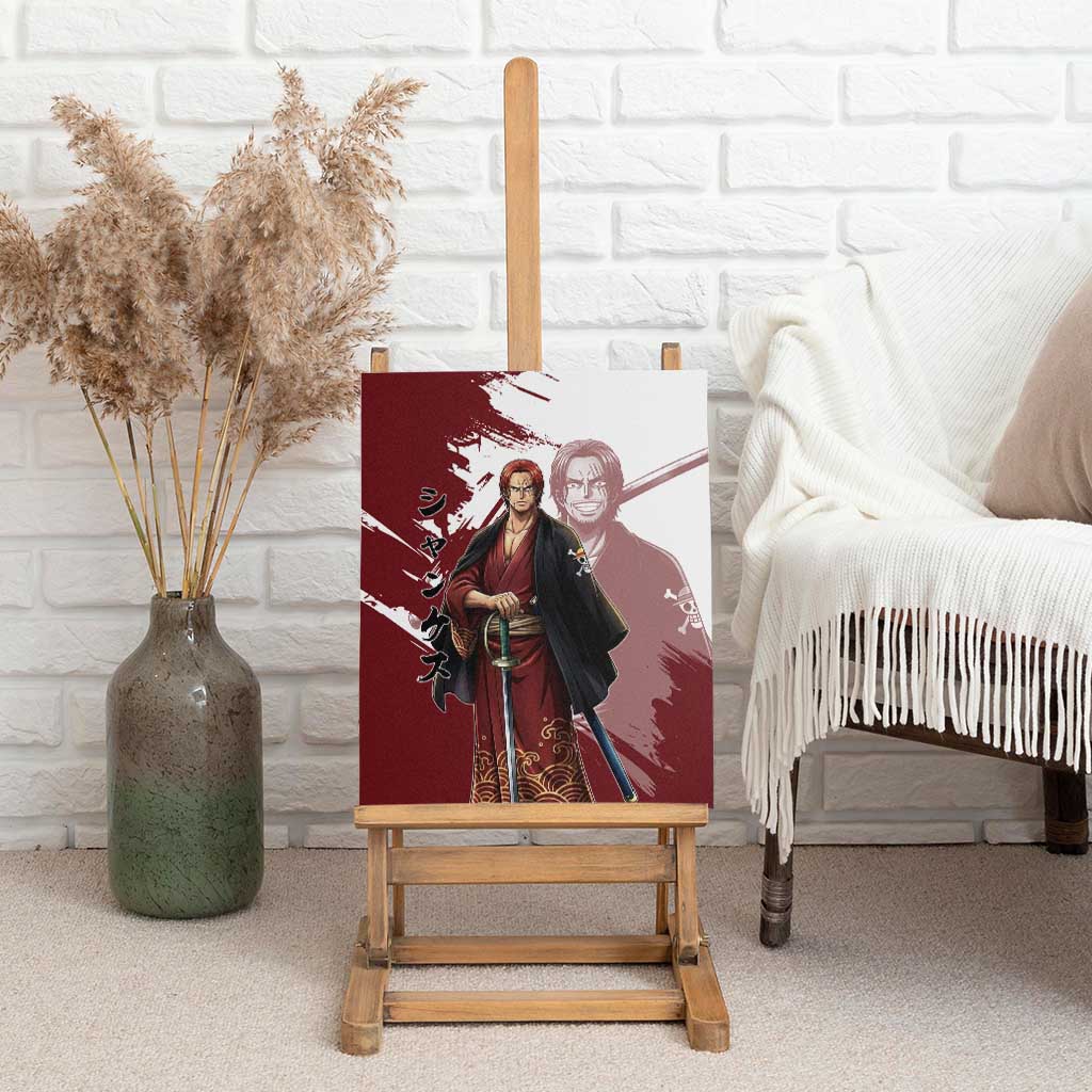 One Piece Shanks Red Hair Canvas Wall Art Japanese Anime Graphic