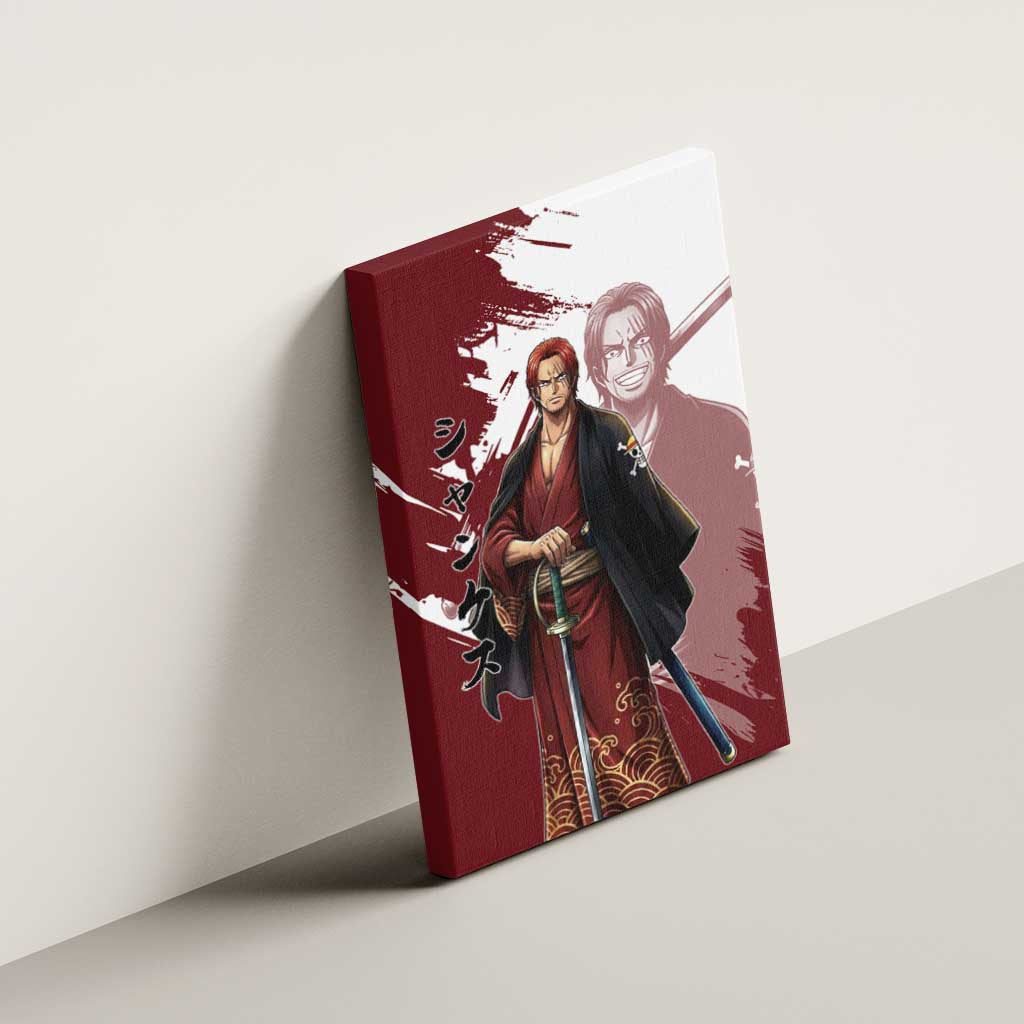 One Piece Shanks Red Hair Canvas Wall Art Japanese Anime Graphic