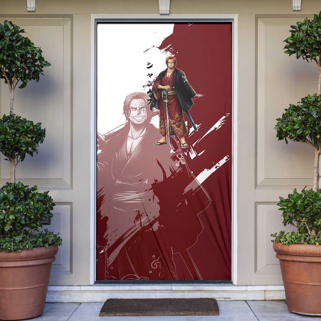 One Piece Shanks Red Hair Door Cover Japanese Anime Graphic