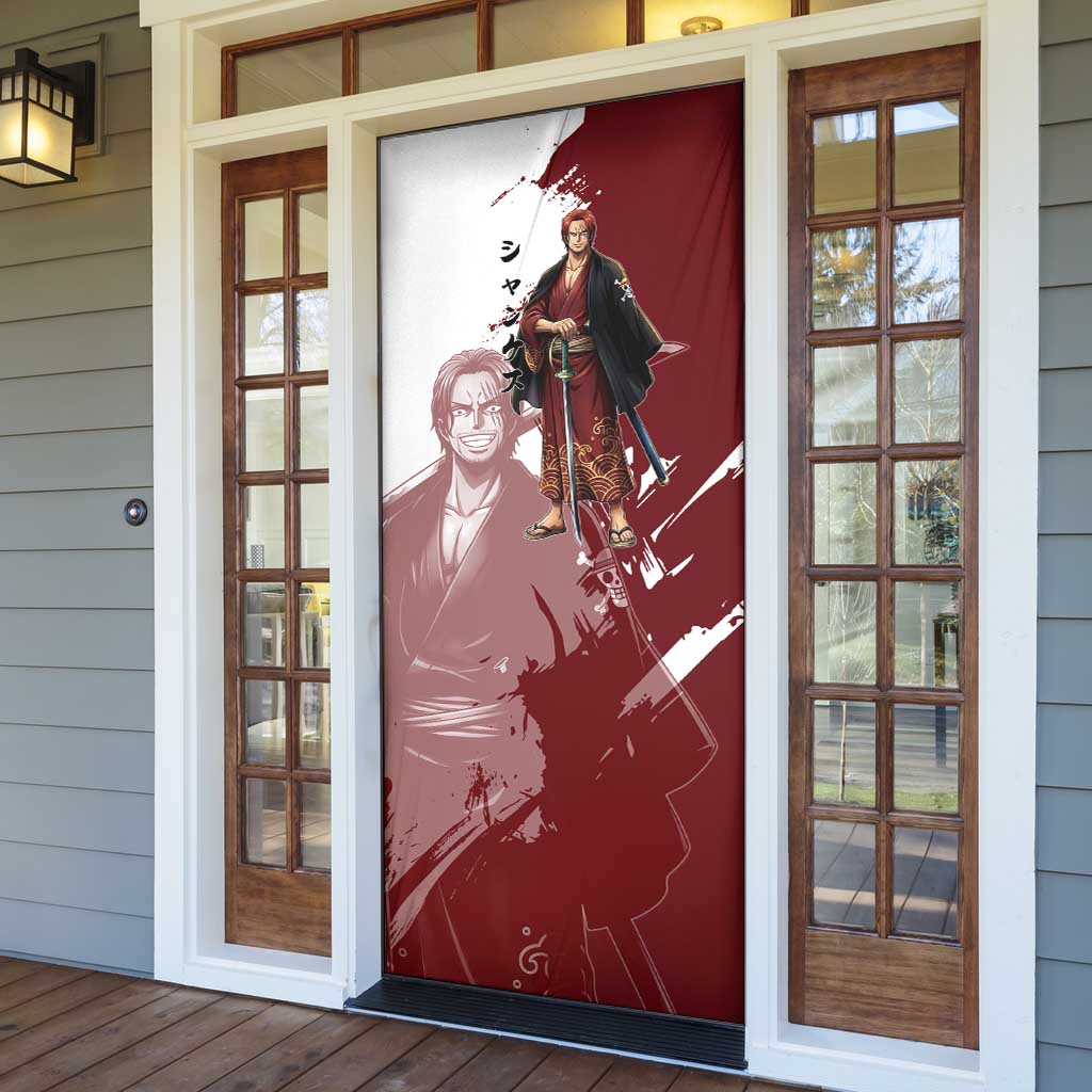 One Piece Shanks Red Hair Door Cover Japanese Anime Graphic