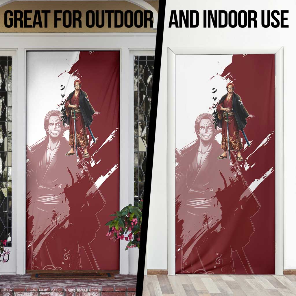 One Piece Shanks Red Hair Door Cover Japanese Anime Graphic