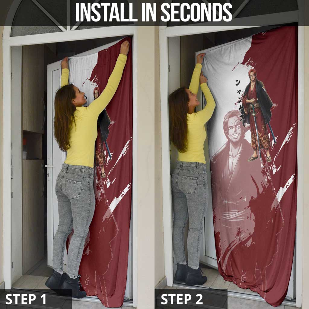 One Piece Shanks Red Hair Door Cover Japanese Anime Graphic