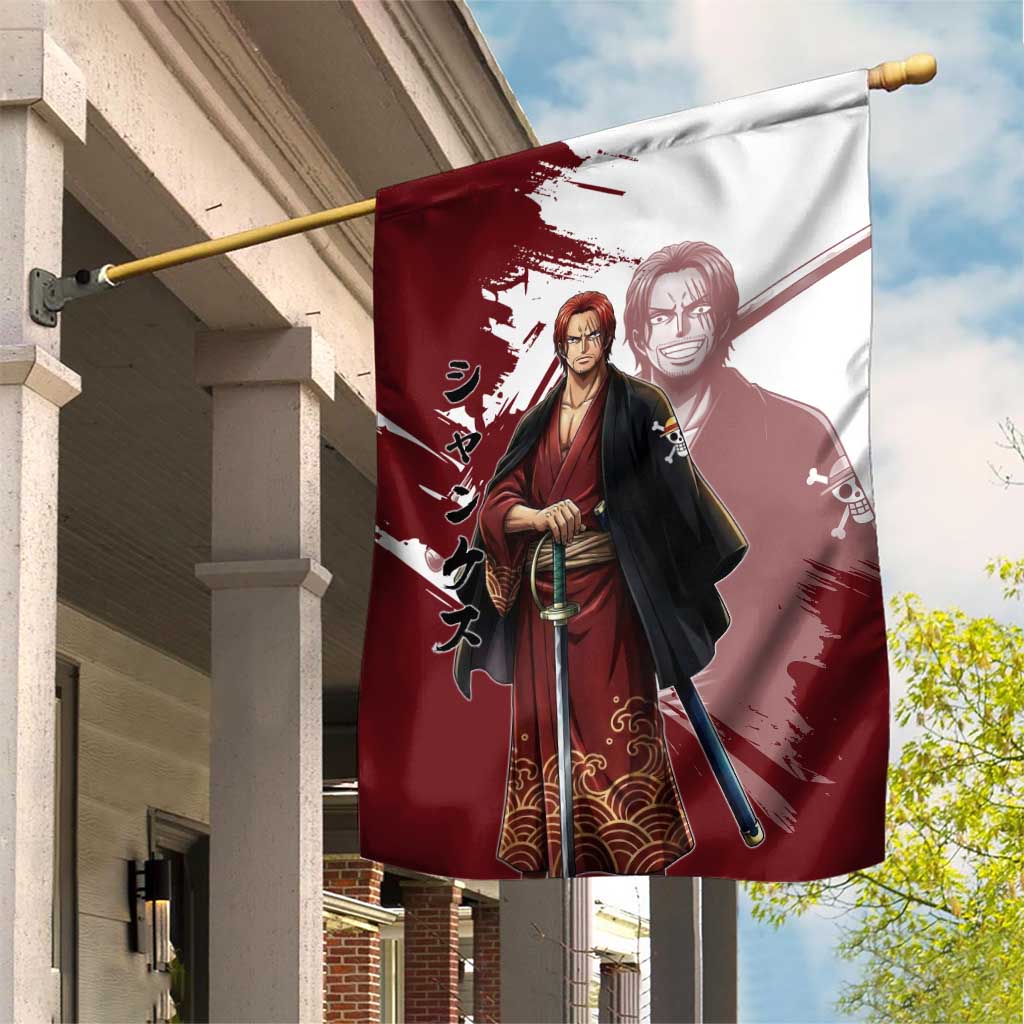 One Piece Shanks Red Hair Garden Flag Japanese Anime Graphic
