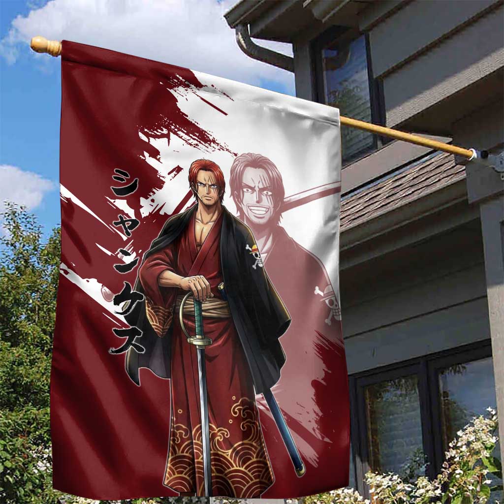 One Piece Shanks Red Hair Garden Flag Japanese Anime Graphic