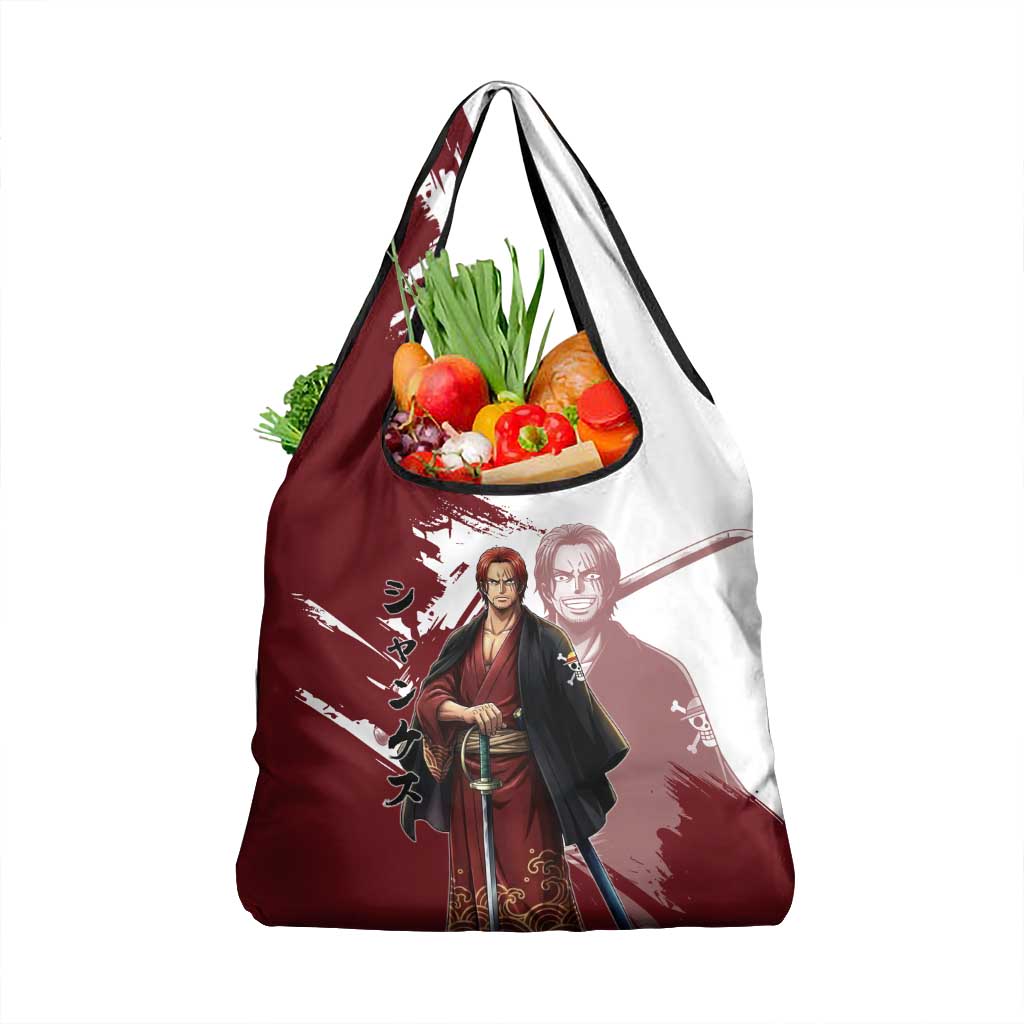 One Piece Shanks Red Hair Grocery Bag Japanese Anime Graphic