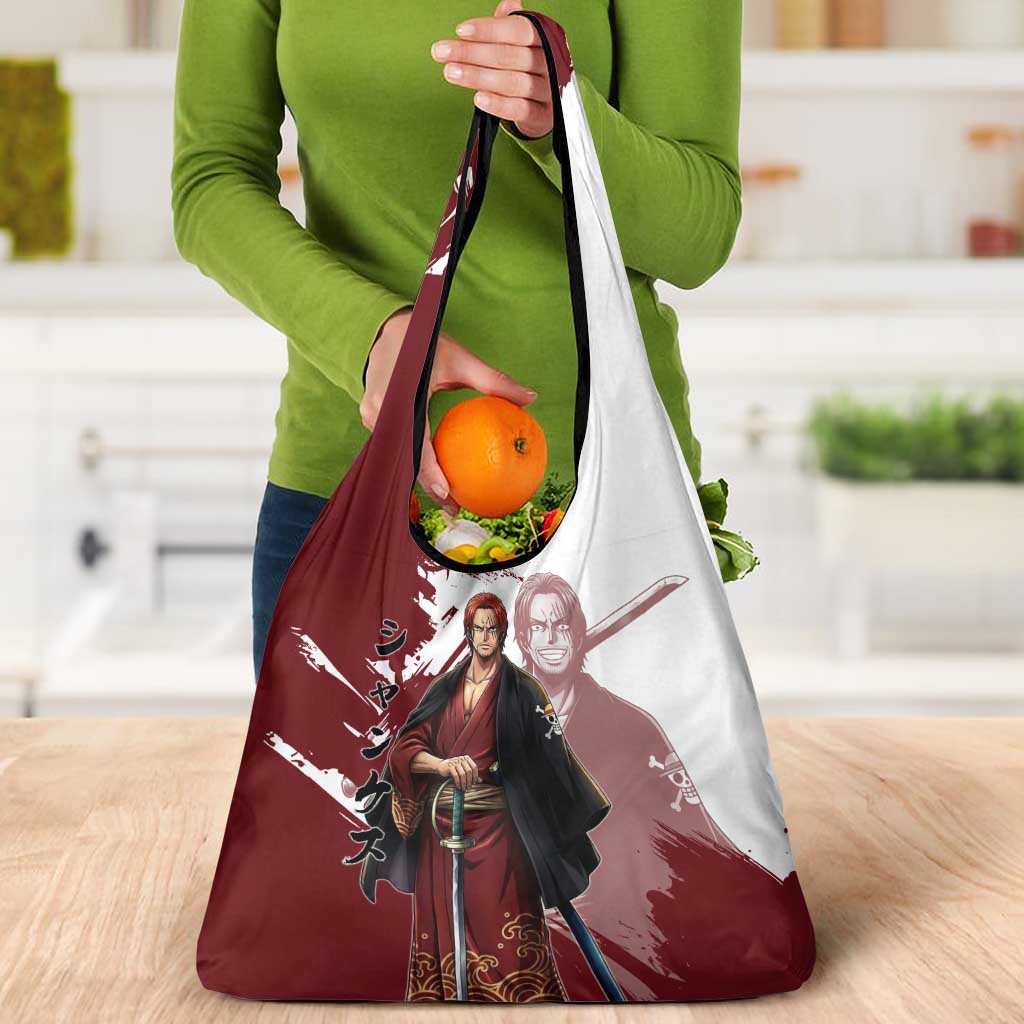One Piece Shanks Red Hair Grocery Bag Japanese Anime Graphic