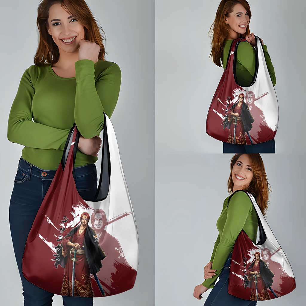 One Piece Shanks Red Hair Grocery Bag Japanese Anime Graphic
