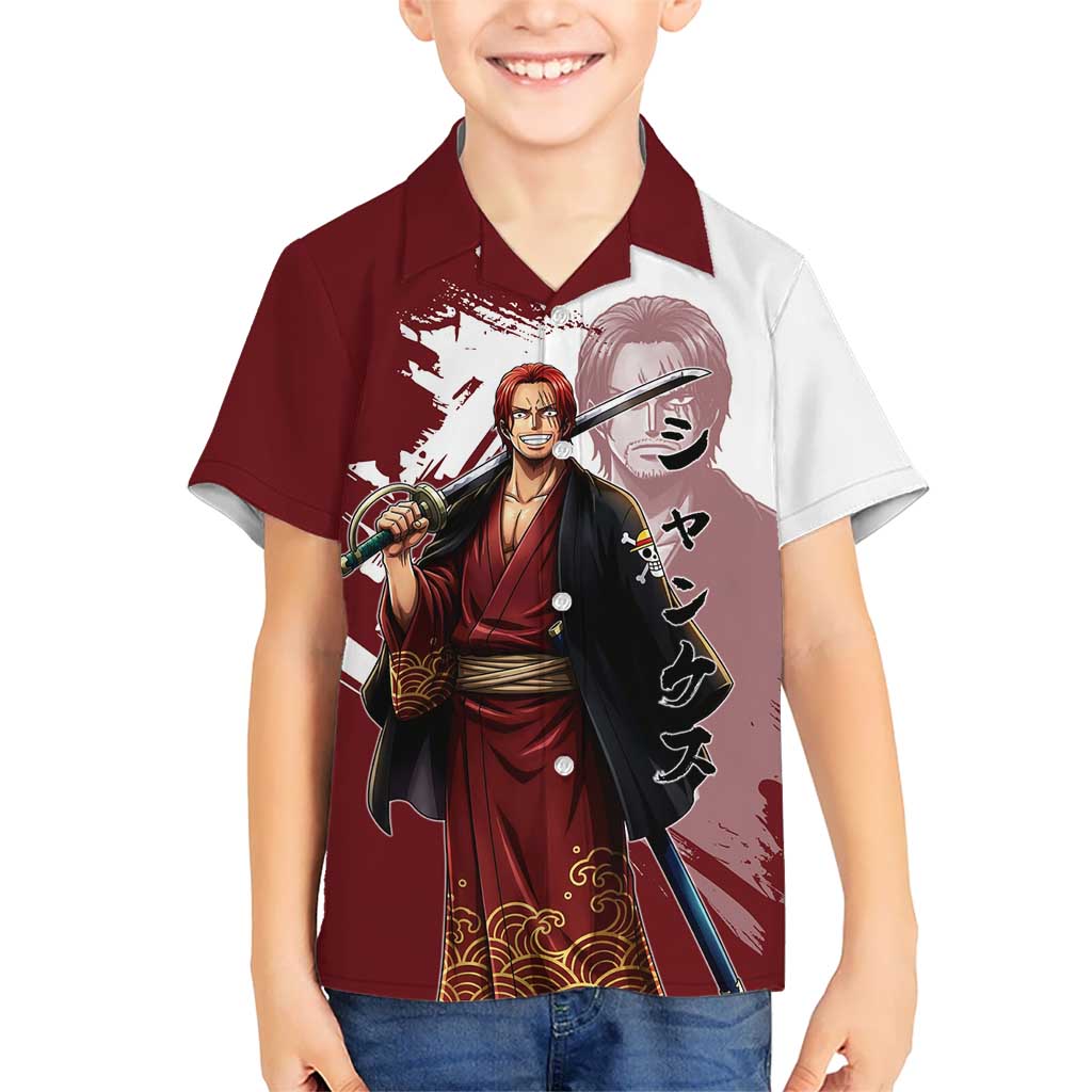 One Piece Shanks Red Hair Hawaiian Shirt Japanese Anime Graphic