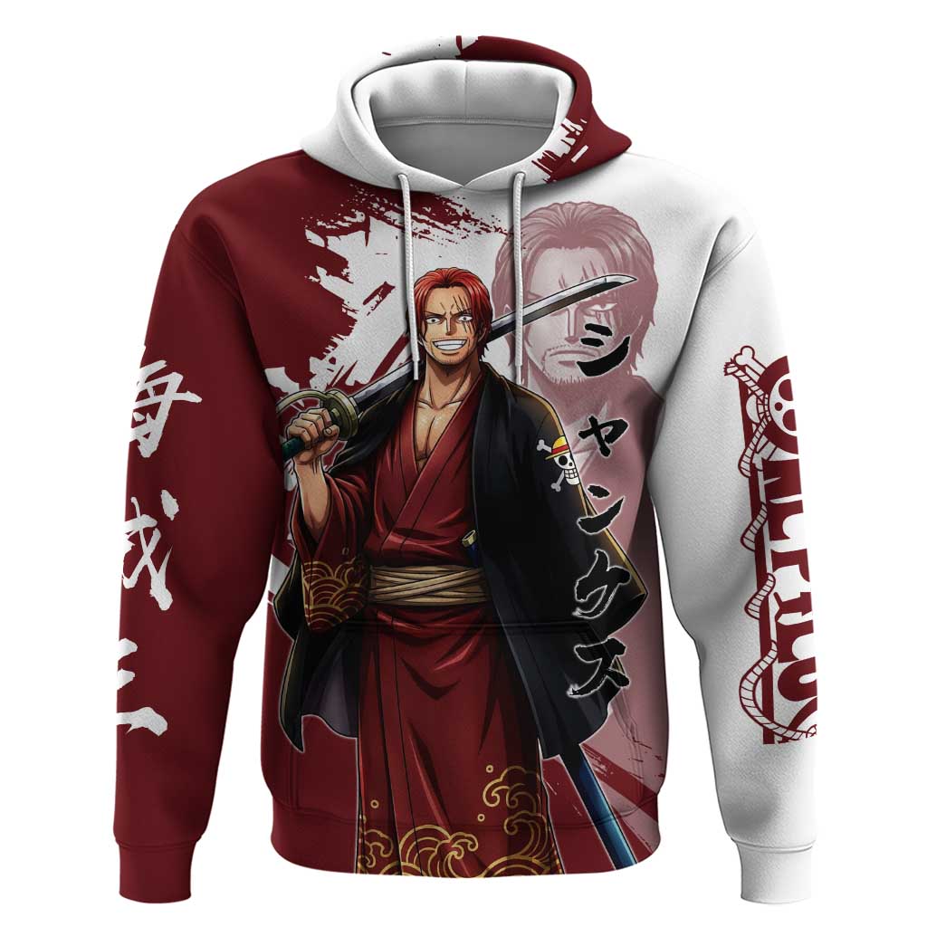One Piece Shanks Red Hair Hoodie Japanese Anime Graphic