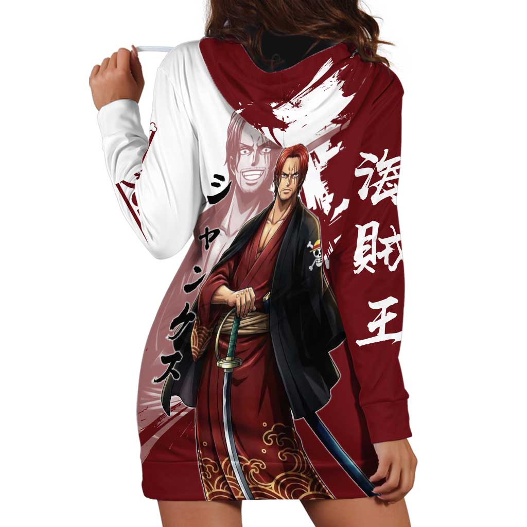 One Piece Shanks Red Hair Hoodie Dress Japanese Anime Graphic