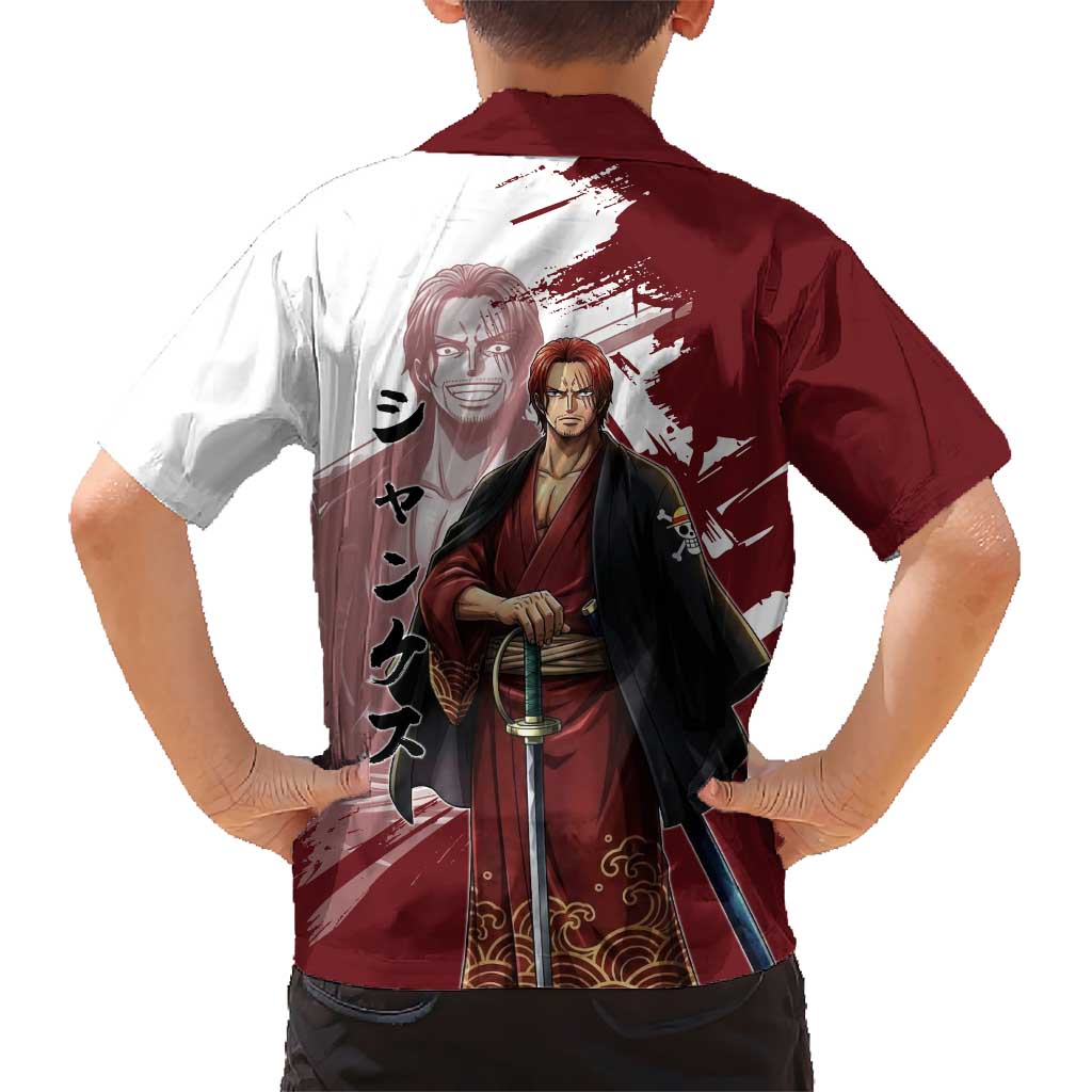 One Piece Shanks Red Hair Kid Hawaiian Shirt Japanese Anime Graphic