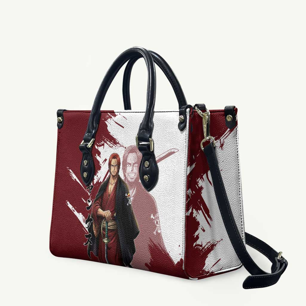 One Piece Shanks Red Hair Leather Bag Japanese Anime Graphic