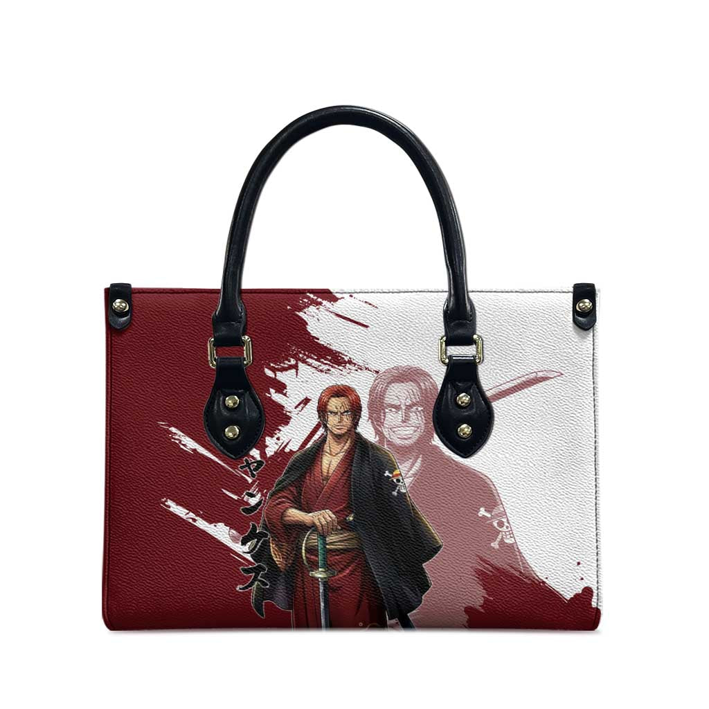 One Piece Shanks Red Hair Leather Bag Japanese Anime Graphic