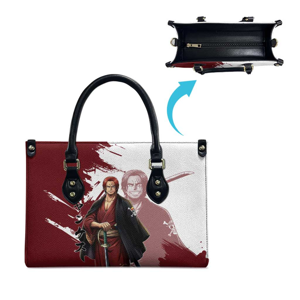 One Piece Shanks Red Hair Leather Bag Japanese Anime Graphic