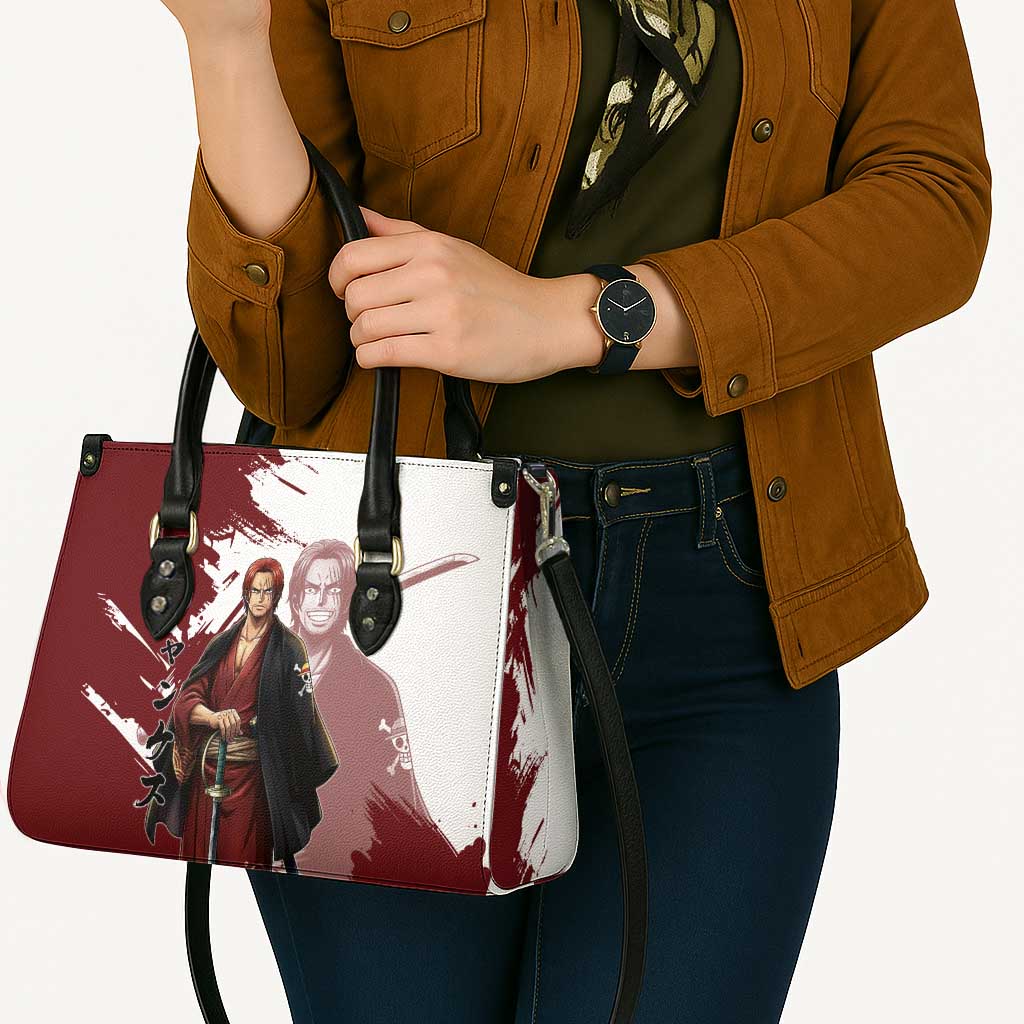 One Piece Shanks Red Hair Leather Bag Japanese Anime Graphic