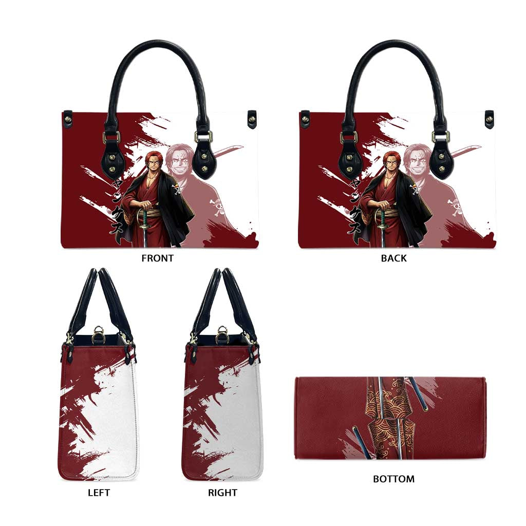One Piece Shanks Red Hair Leather Bag Japanese Anime Graphic