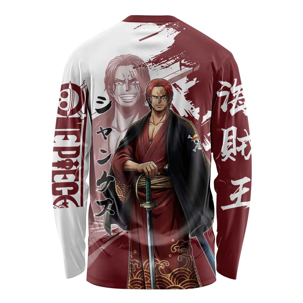 One Piece Shanks Red Hair Long Sleeve Shirt Japanese Anime Graphic