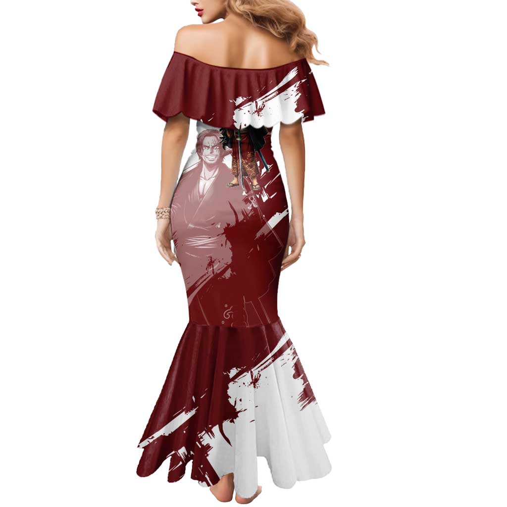 One Piece Shanks Red Hair Mermaid Dress Japanese Anime Graphic