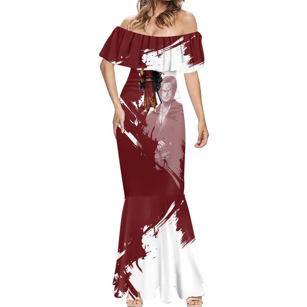 One Piece Shanks Red Hair Mermaid Dress Japanese Anime Graphic