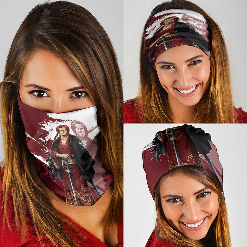 One Piece Shanks Red Hair Neck Gaiter Japanese Anime Graphic