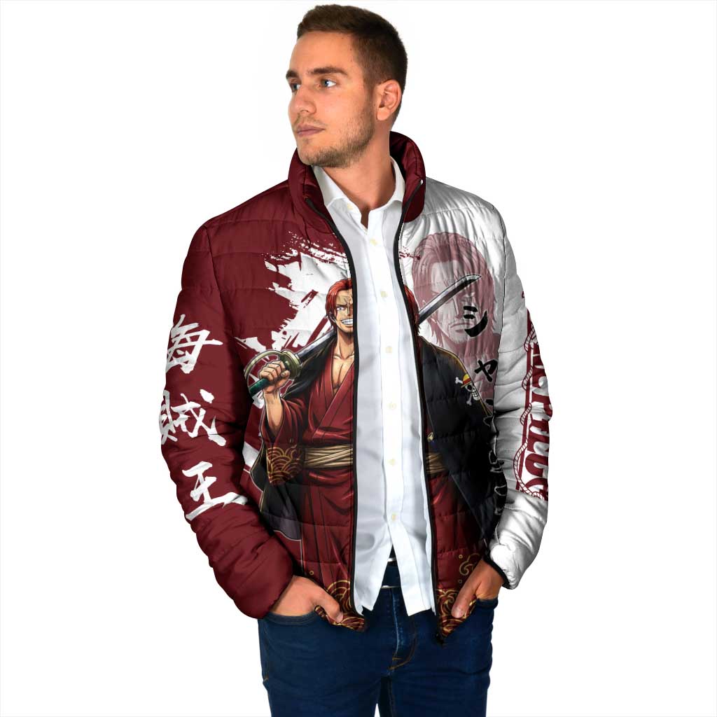 One Piece Shanks Red Hair Padded Jacket Japanese Anime Graphic