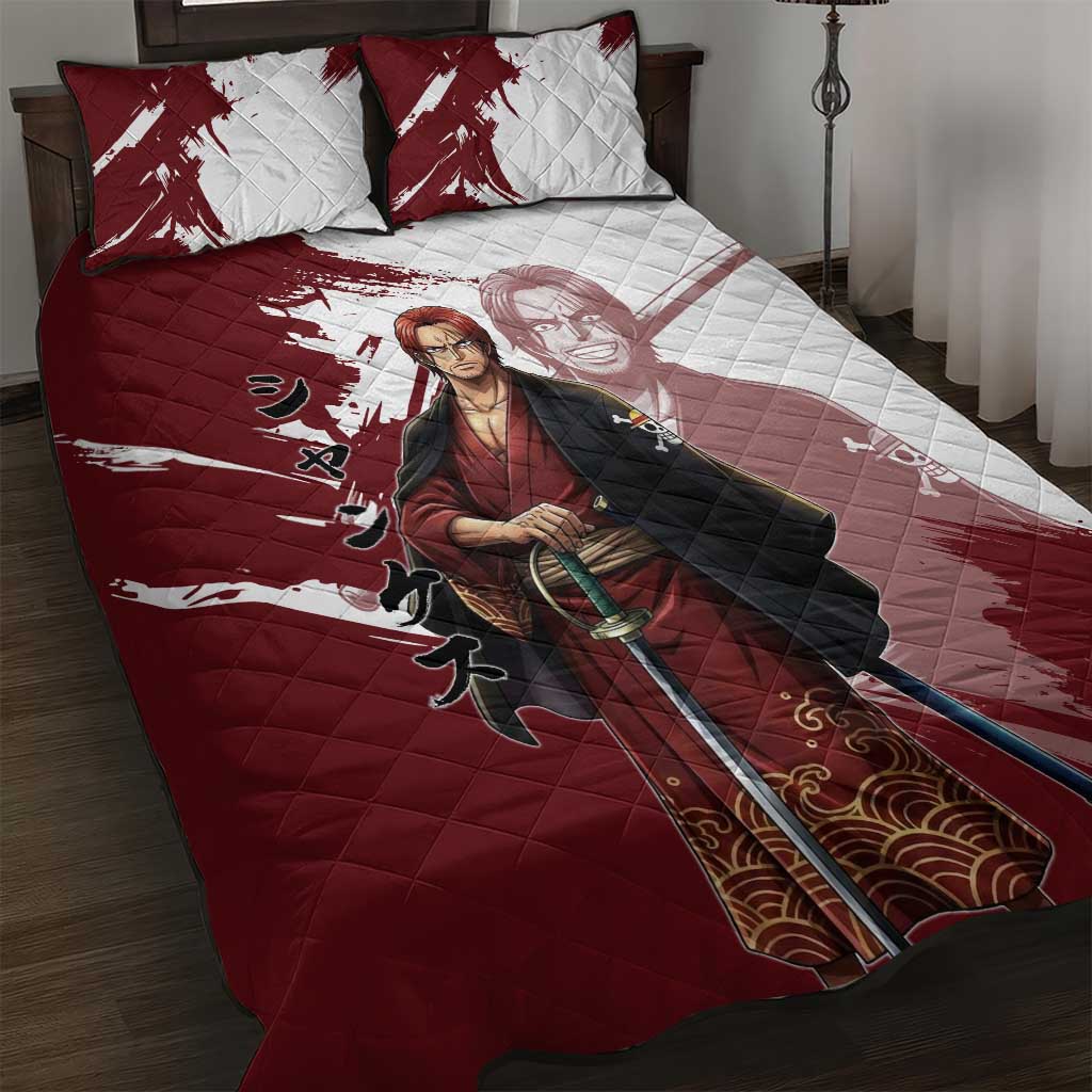 One Piece Shanks Red Hair Quilt Bed Set Japanese Anime Graphic