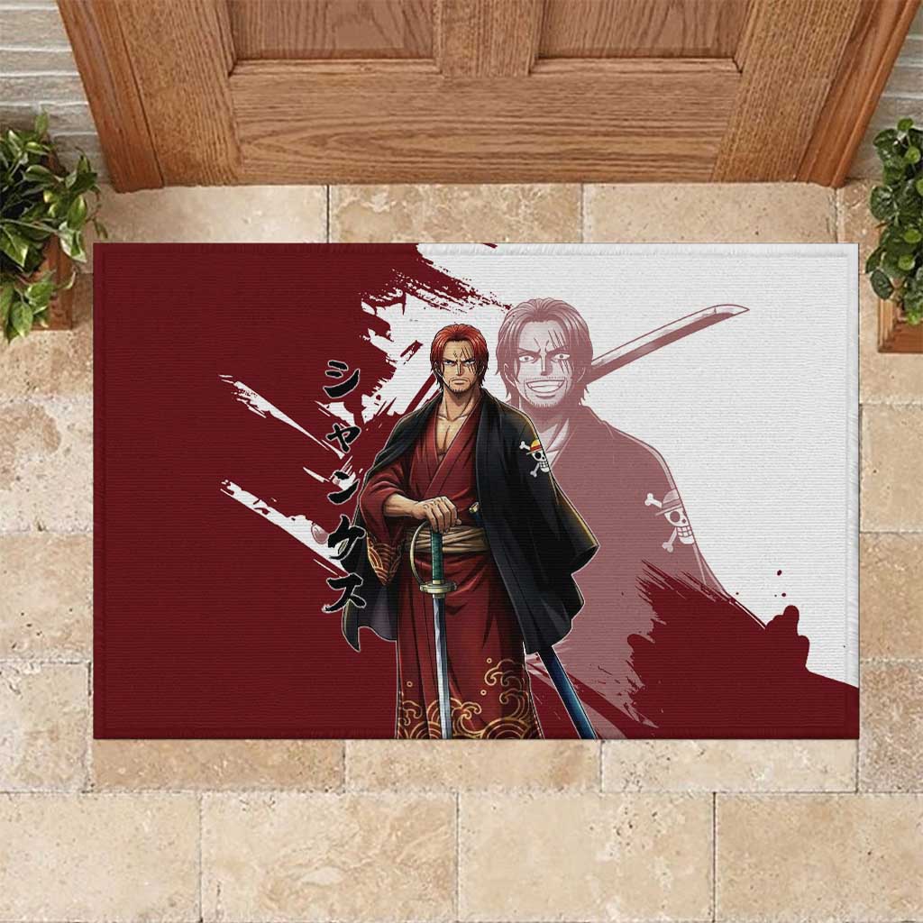One Piece Shanks Red Hair Rubber Doormat Japanese Anime Graphic