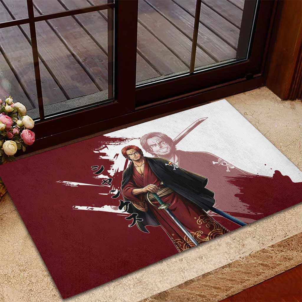 One Piece Shanks Red Hair Rubber Doormat Japanese Anime Graphic