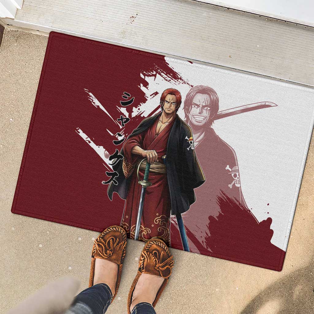One Piece Shanks Red Hair Rubber Doormat Japanese Anime Graphic