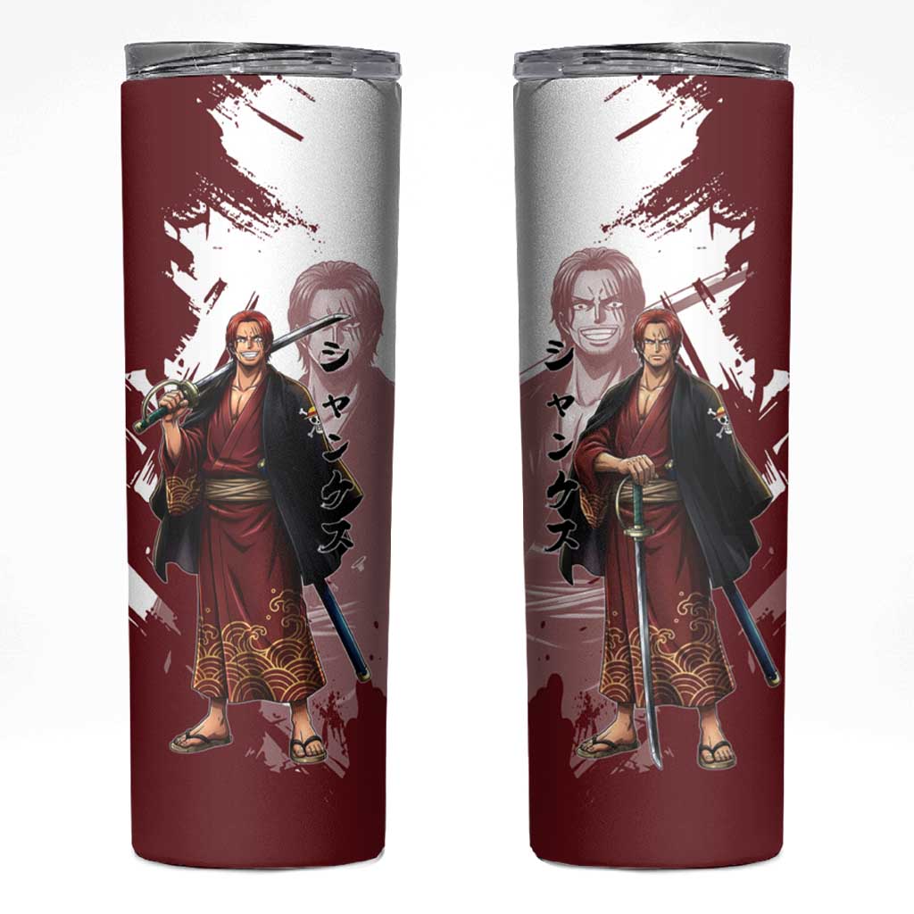 One Piece Shanks Red Hair Skinny Tumbler Japanese Anime Graphic