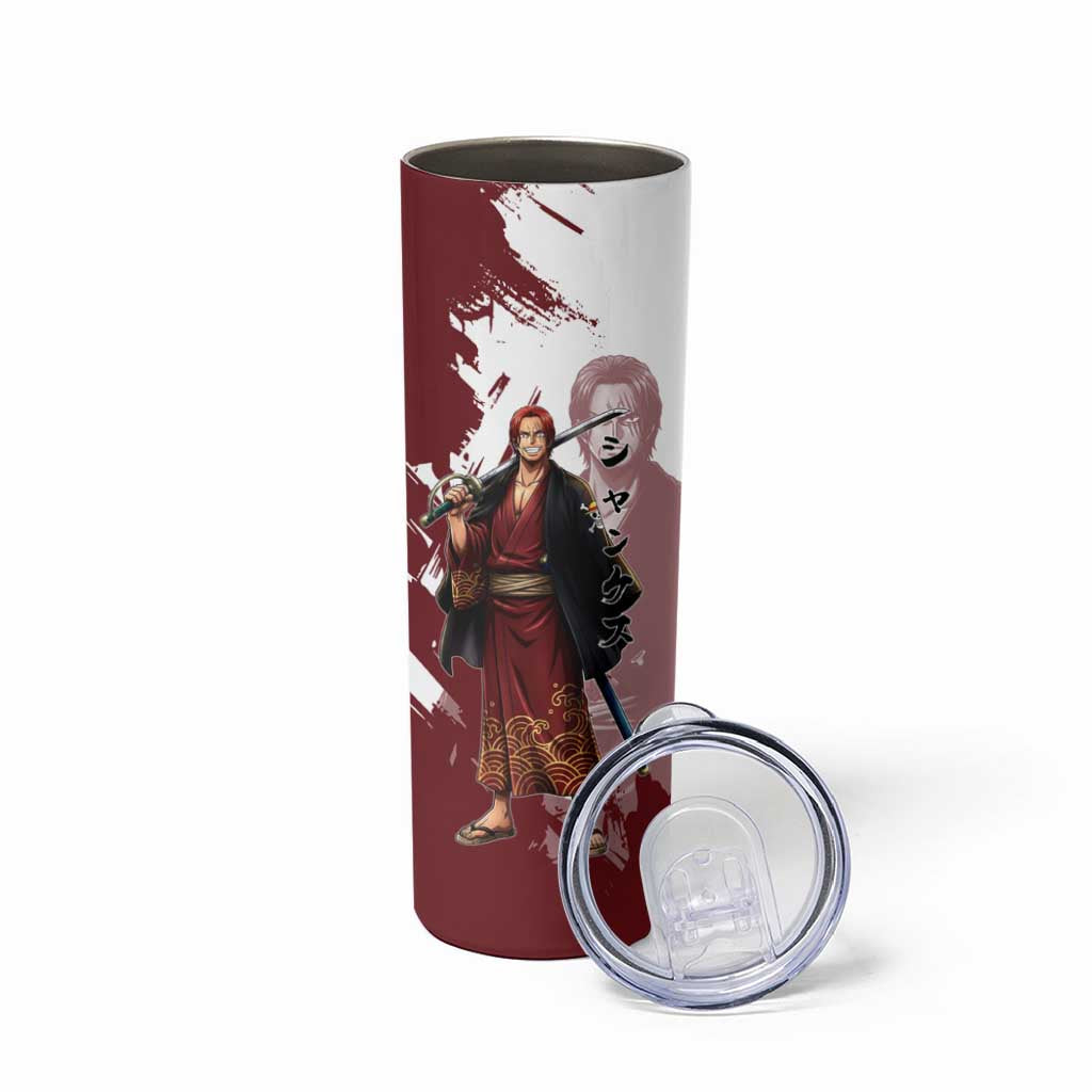 One Piece Shanks Red Hair Skinny Tumbler Japanese Anime Graphic